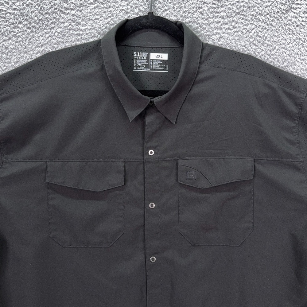 511 Tactical Shirt Mens XXL Black Freedom Flex Short Sleeve Button Performance